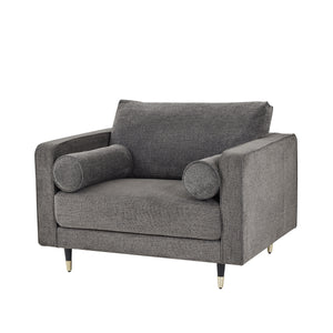 The Hampstead Grey Velvet Armchair