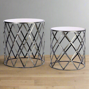 The Geometric Tables - Silver Set of Two