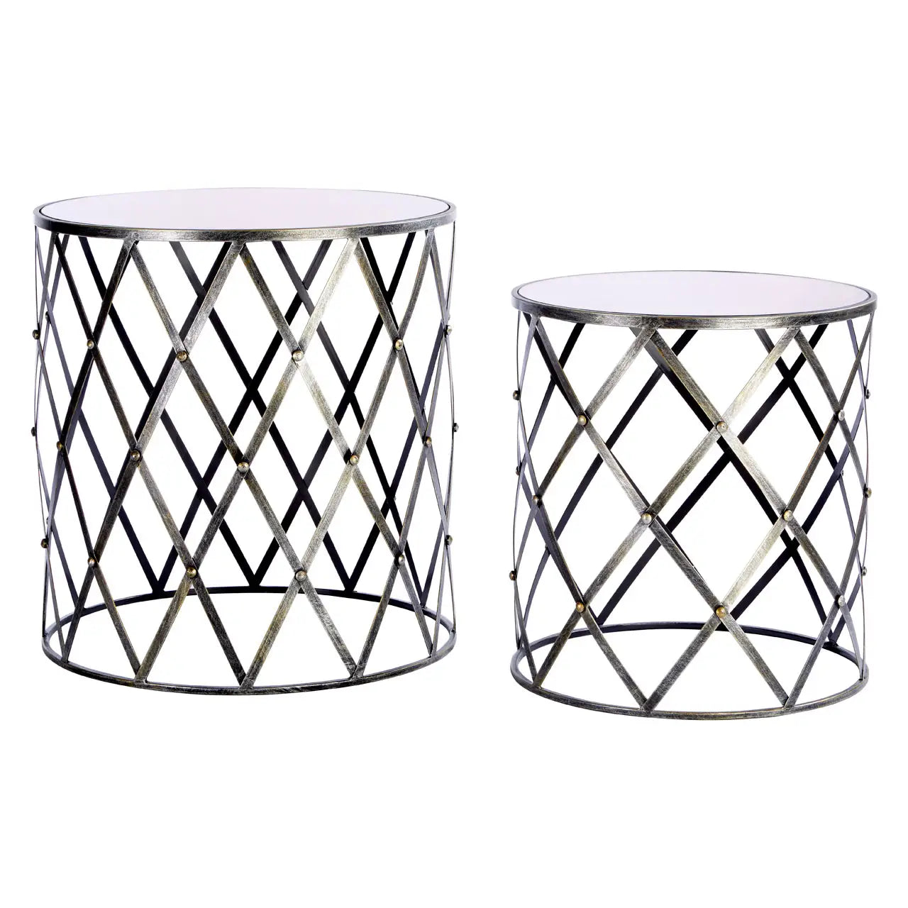 The Geometric Tables - Silver Set of Two