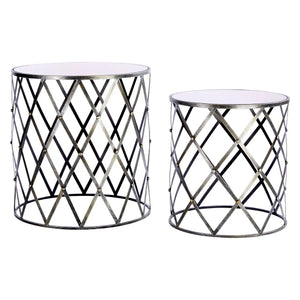 The Geometric Tables - Silver Set of Two