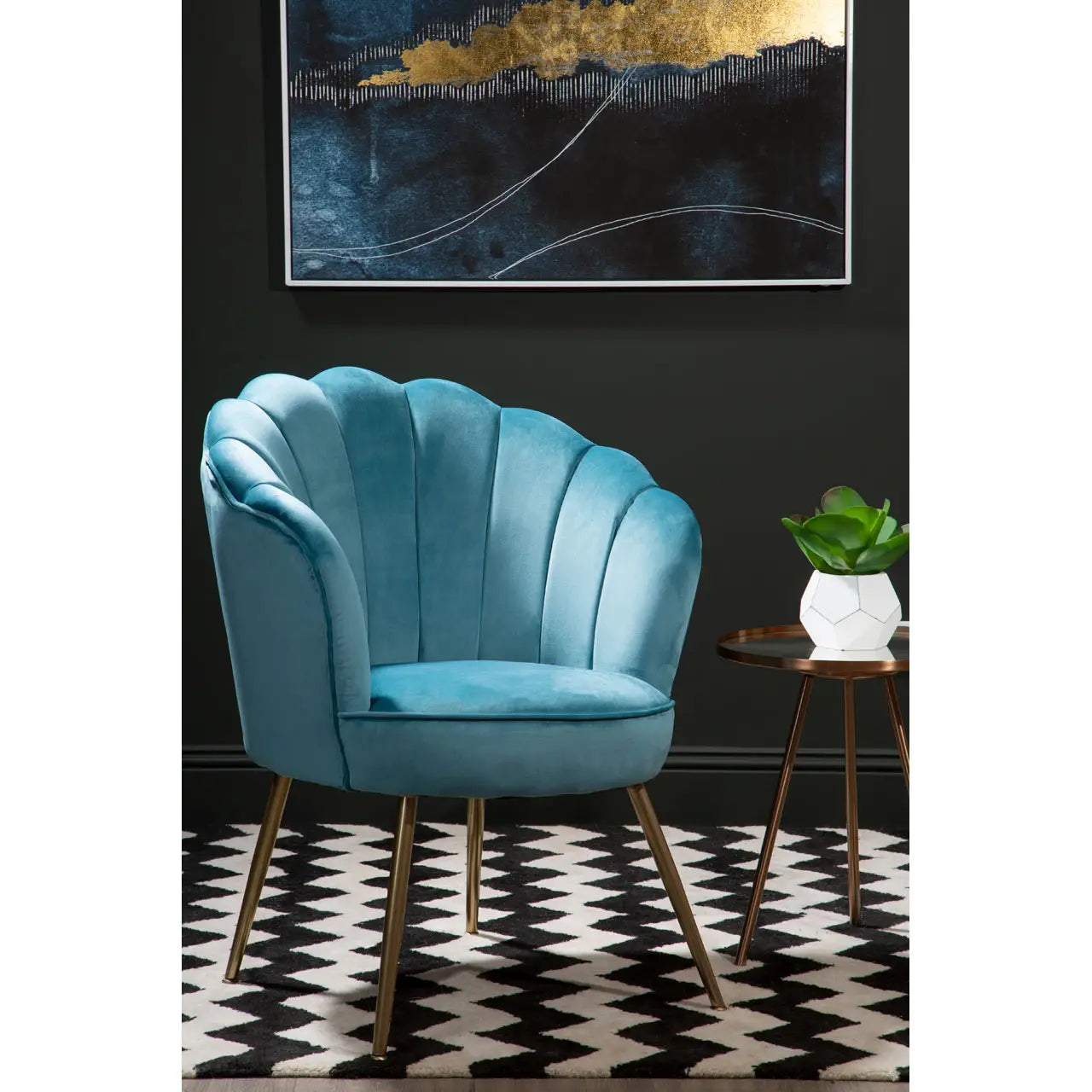 The Bluebelle Art Deco Oyster Chair