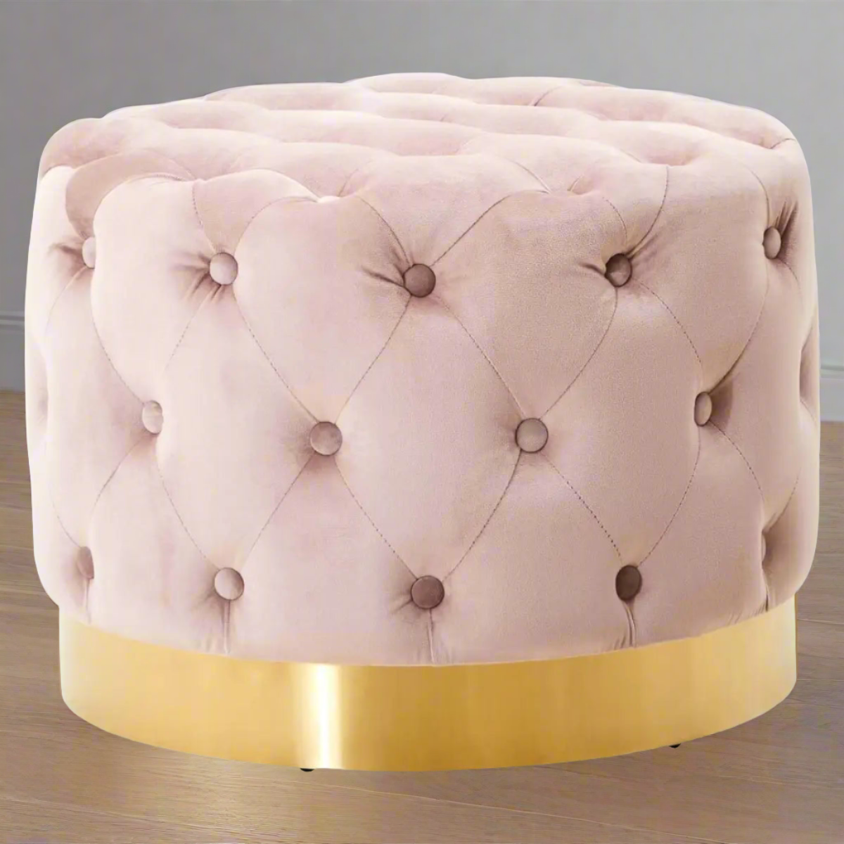 The Daphne Dusky Pink Velvet Stool