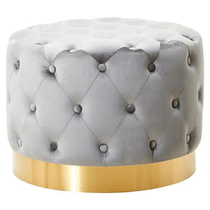 The Daphne Grey Velvet Stool