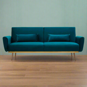 The Teal Green Velvet Sofa Bed