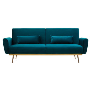 The Teal Green Velvet Sofa Bed