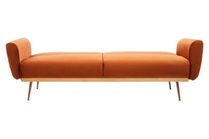 The Burnt Orange Statement Velvet Sofa Bed