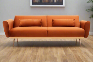 The Burnt Orange Statement Velvet Sofa Bed