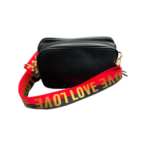 Black Crossbody Bag with Detachable strap