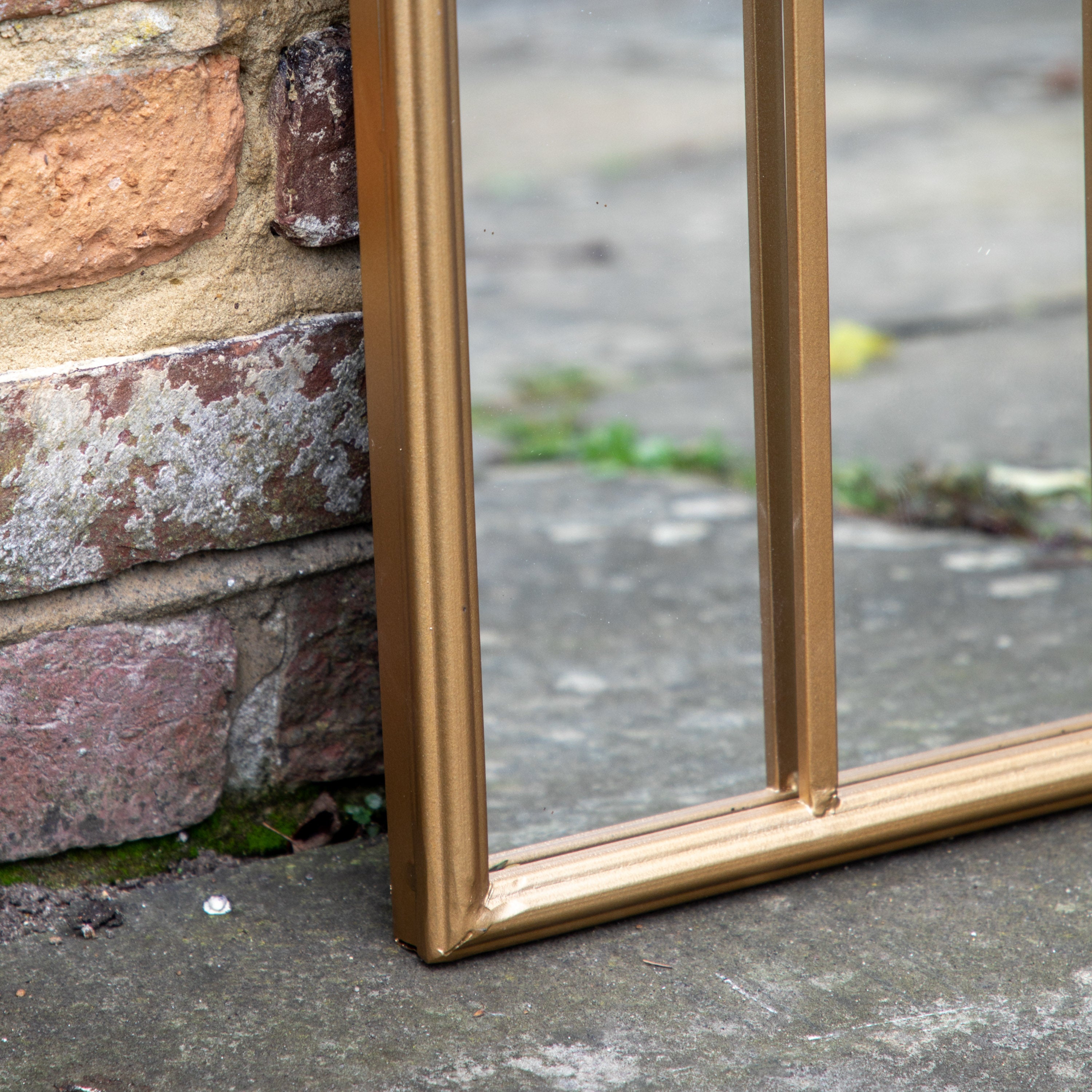 The Glastonbury Gold Outdoor Mirror