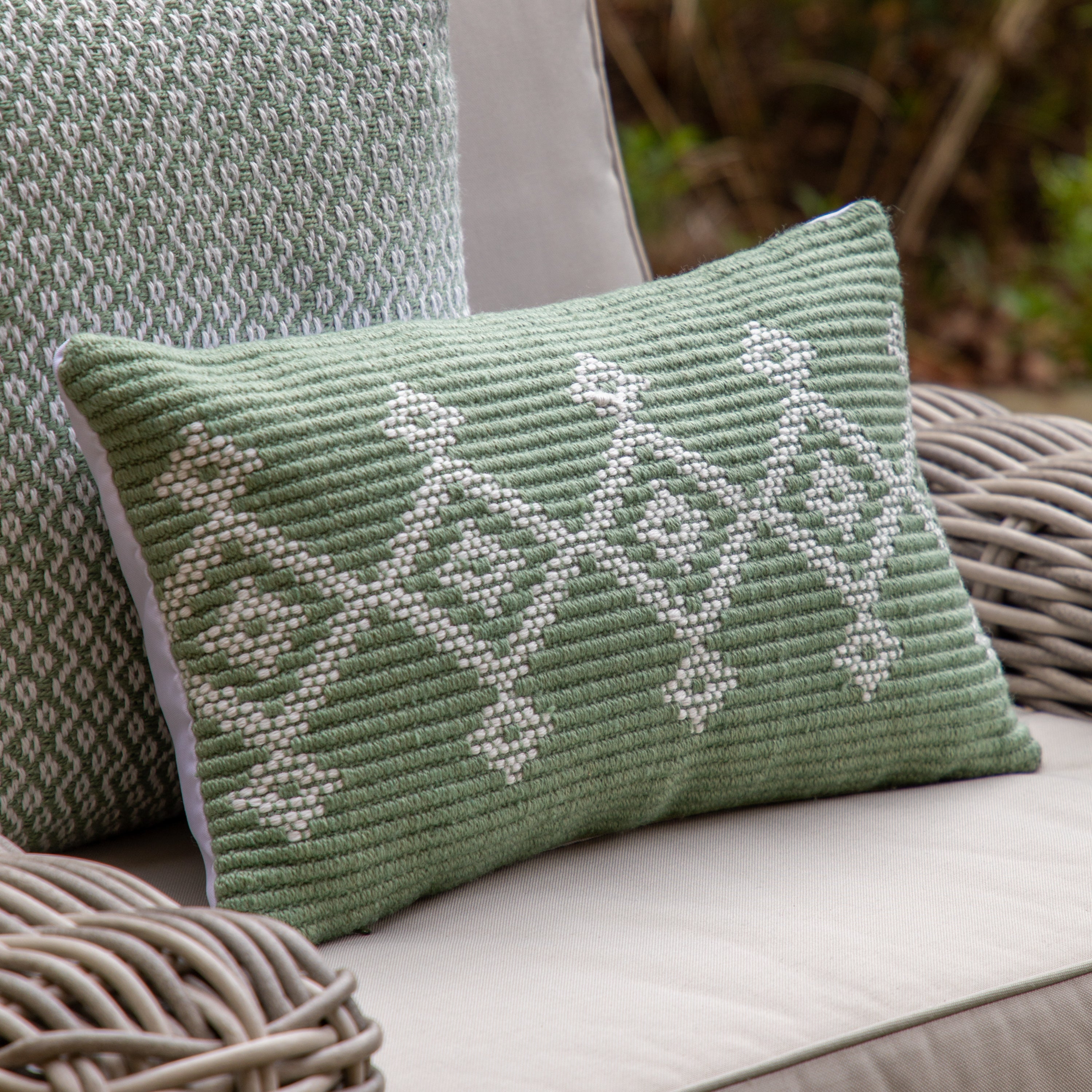 The Pale Green Geometric Pattern Cushion Cover