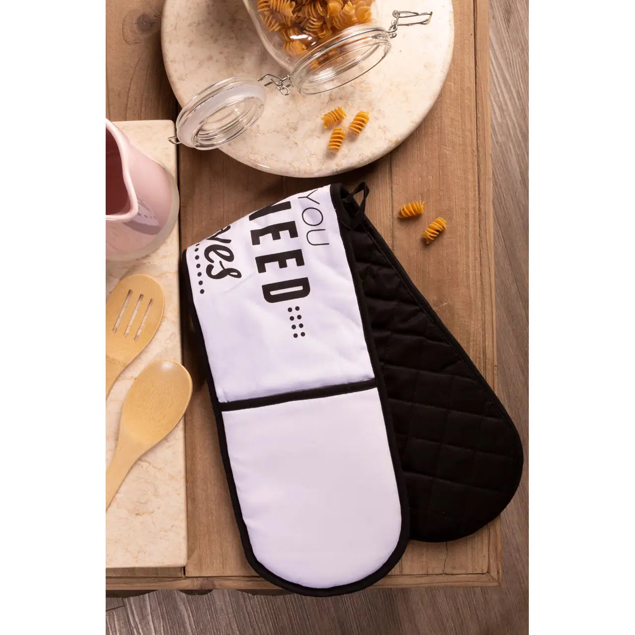 All you need is Gloves - Black and White Double Oven Glove