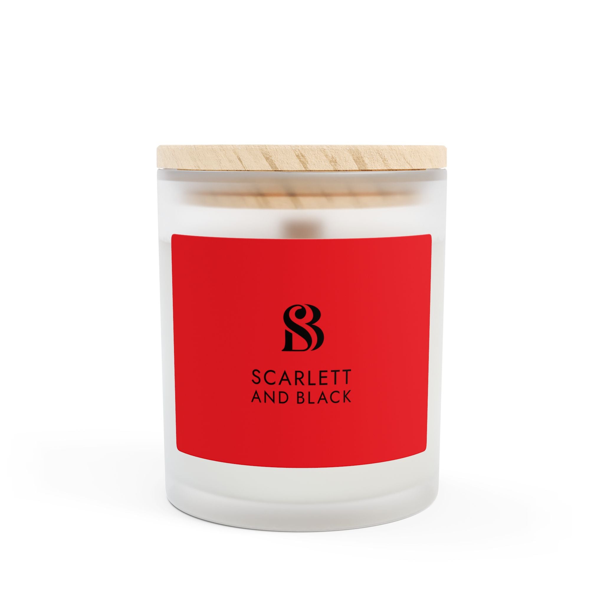 Scarlett and Black Frosted Glass Candle – Luxury Scented Home Fragrance