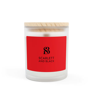 Scarlett and Black Frosted Glass Candle – Luxury Scented Home Fragrance