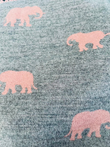 Elephant scarf in Baby Pink and Grey