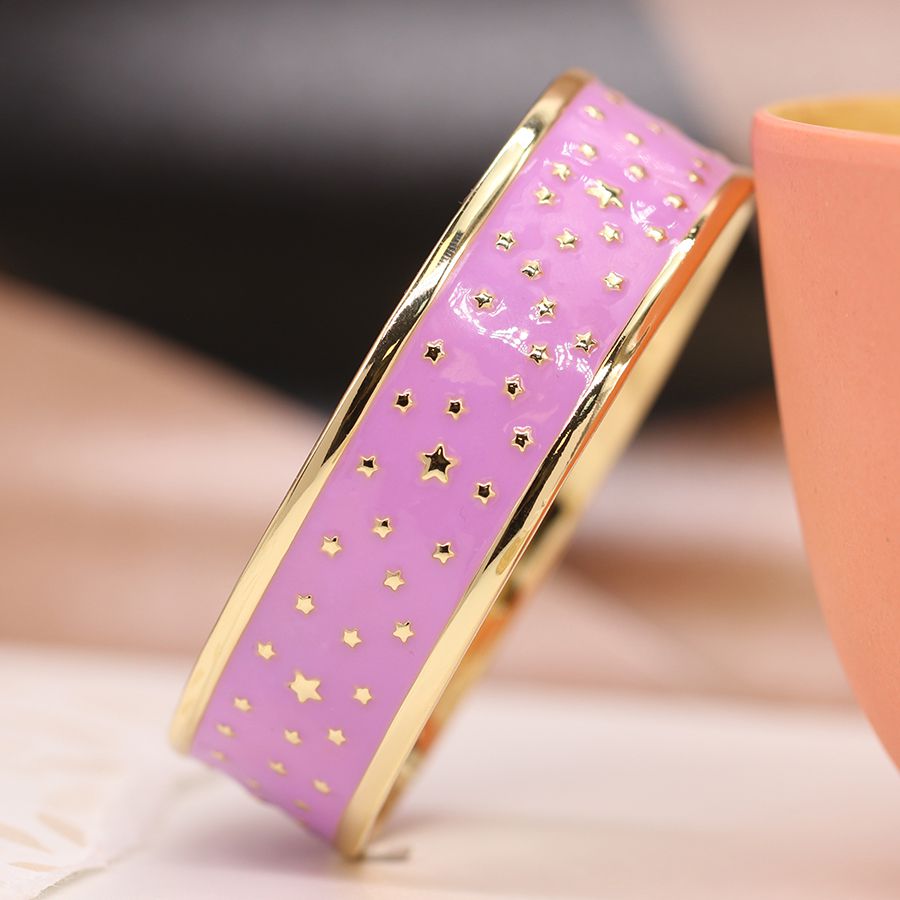 The Pink Starry Night Enamel Hand-Finished Bracelet