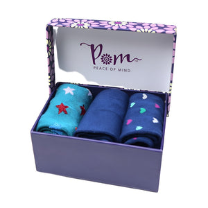 The Luxury Heart and Star Sock Trio Gift Box