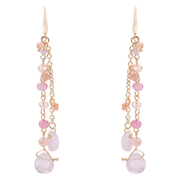 The Love Earrings (Venus Rose Quartz and Semi Precious Stone Earrings)