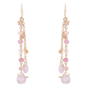 The Love Earrings (Venus Rose Quartz and Semi Precious Stone Earrings)