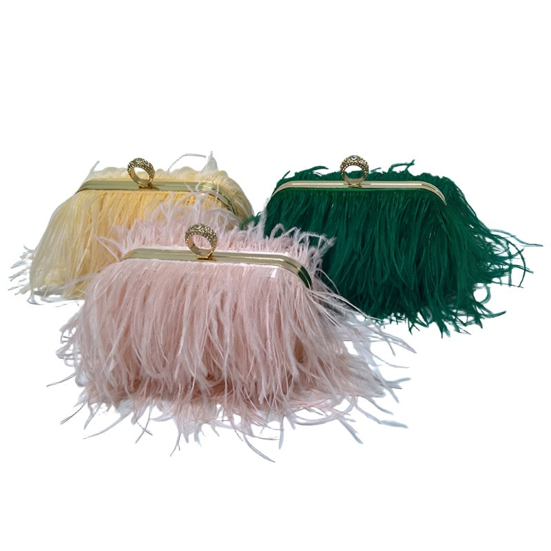 The Luxury Feather Clutch Bag in various colours - made to order