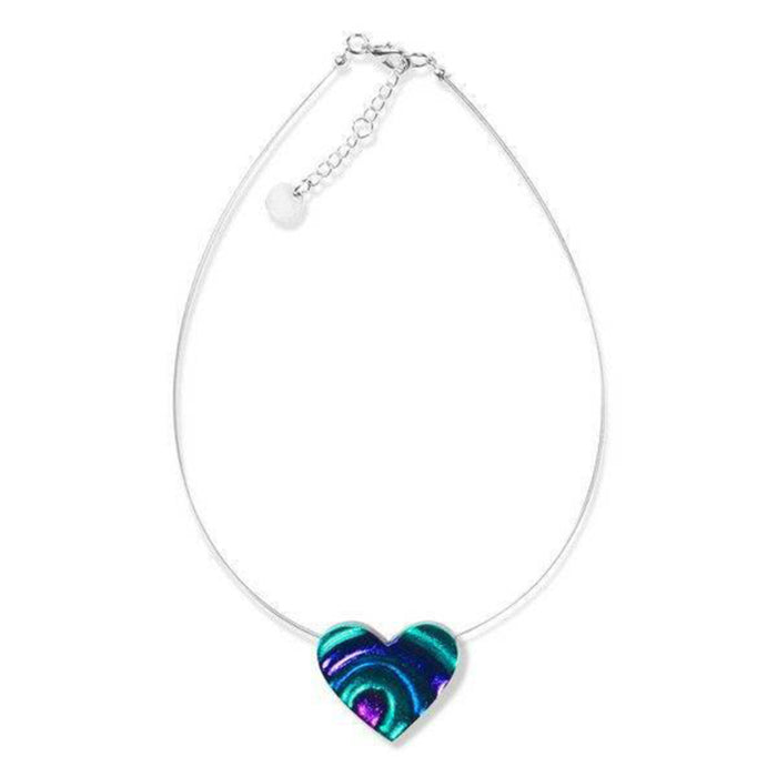 The Shades of Blue Purple Heart Necklace (Matching earrings available).