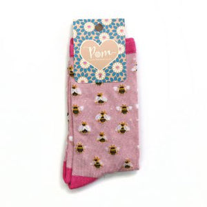 The Luxury Bee Happy Bumble Bee Motif Socks