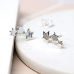 Silver star stud earrings