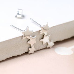 Silver star stud earrings